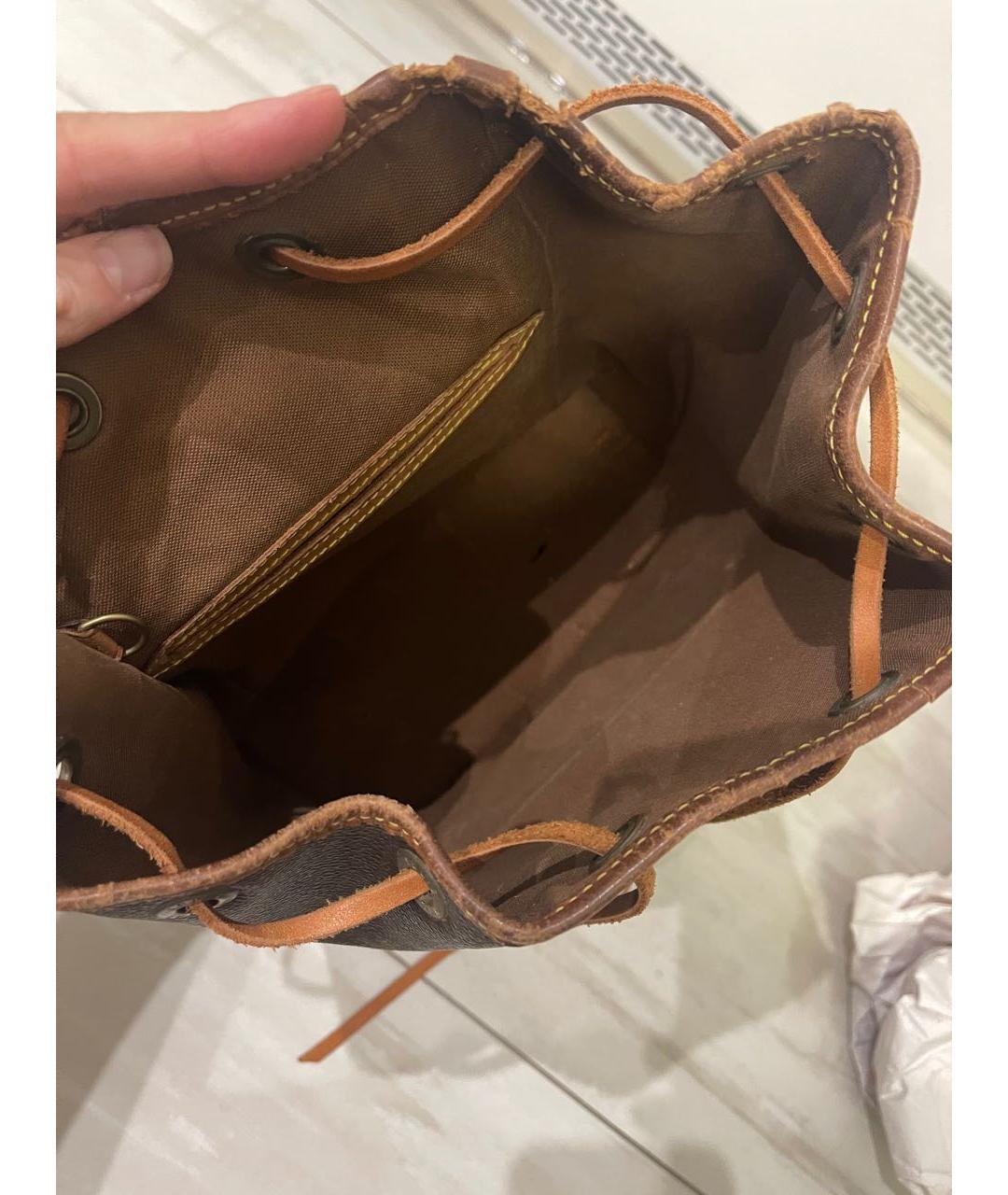 LOUIS VUITTON Коричневый кожаный рюкзак, фото 4