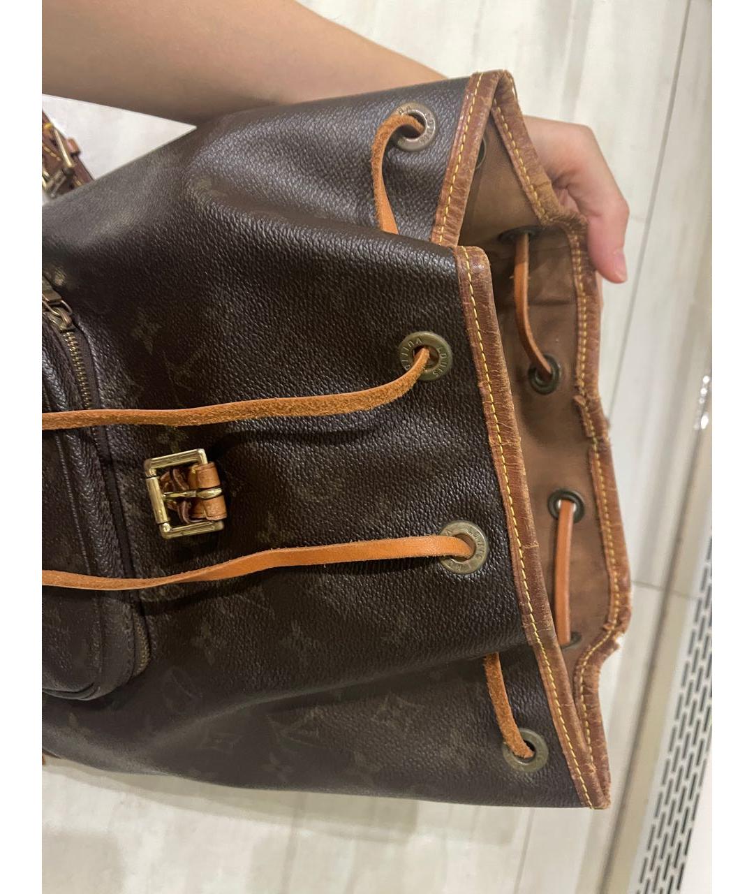 LOUIS VUITTON Коричневый кожаный рюкзак, фото 8