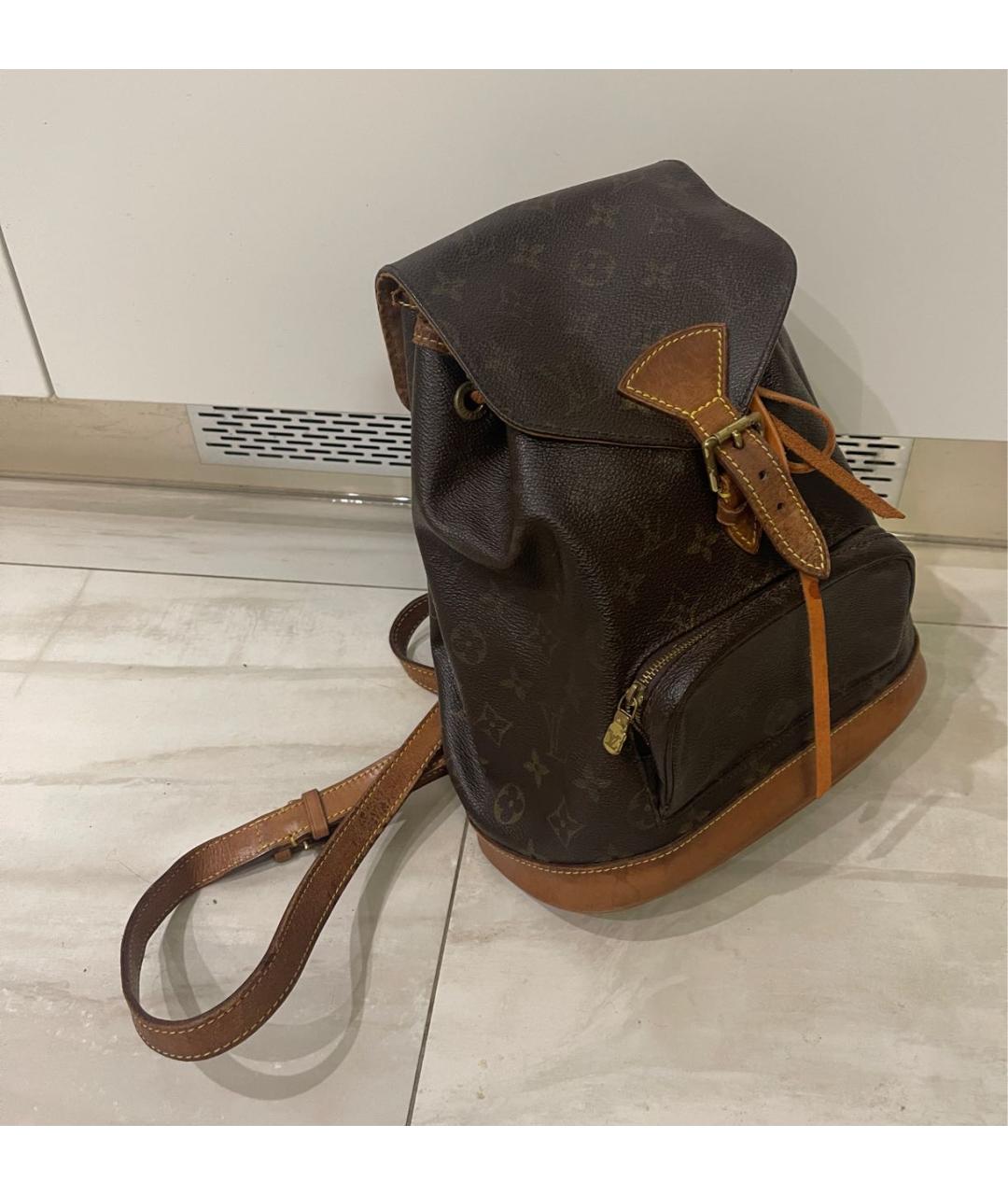 LOUIS VUITTON Коричневый кожаный рюкзак, фото 2
