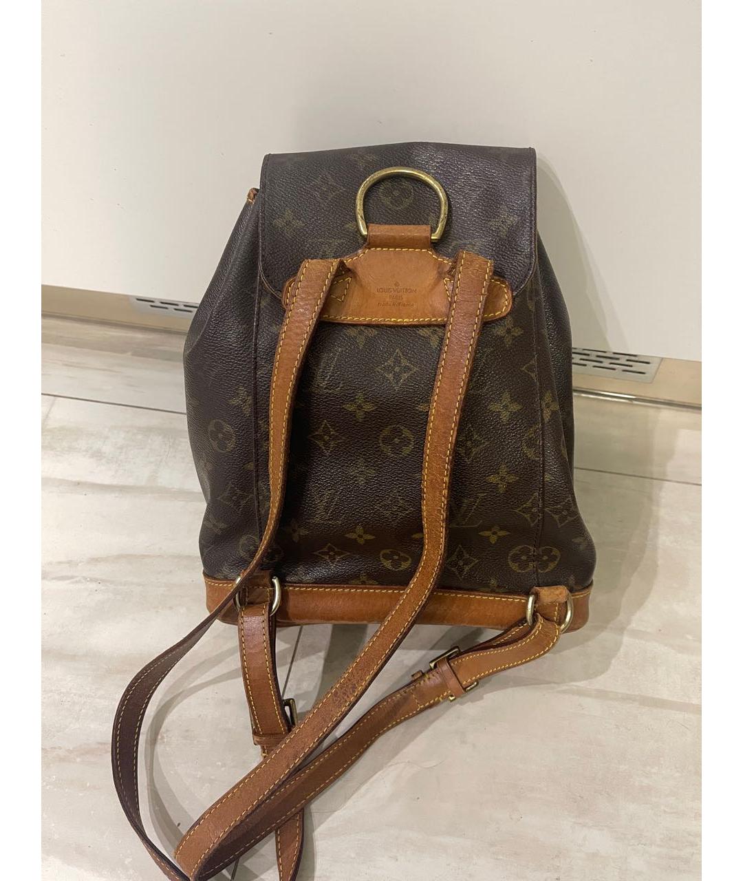 LOUIS VUITTON Коричневый кожаный рюкзак, фото 3