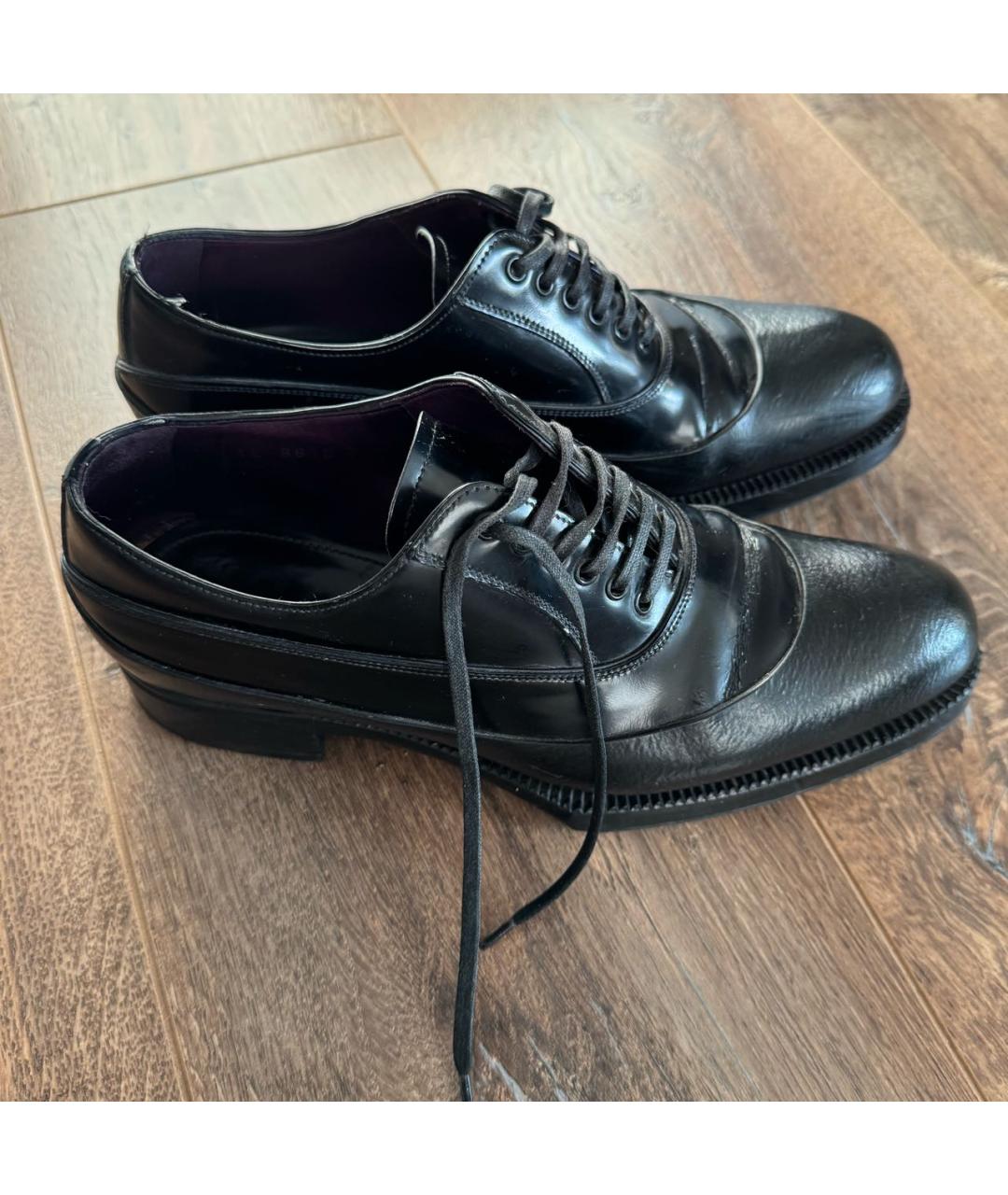 PRADA Черные кожаные брогги и оксфорды, фото 3