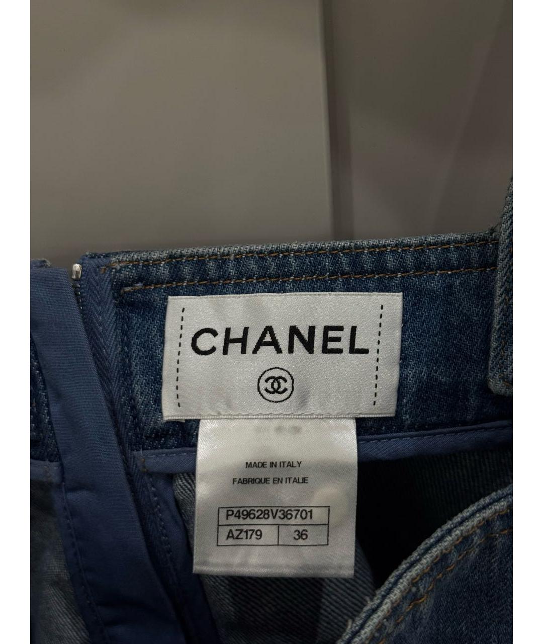 CHANEL Синий деним сарафан, фото 3