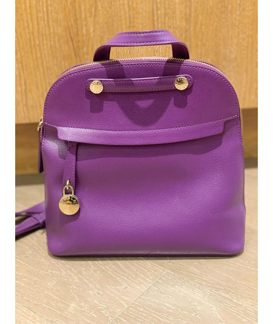 FURLA Фиолетовый кожаный рюкзак, фото 4