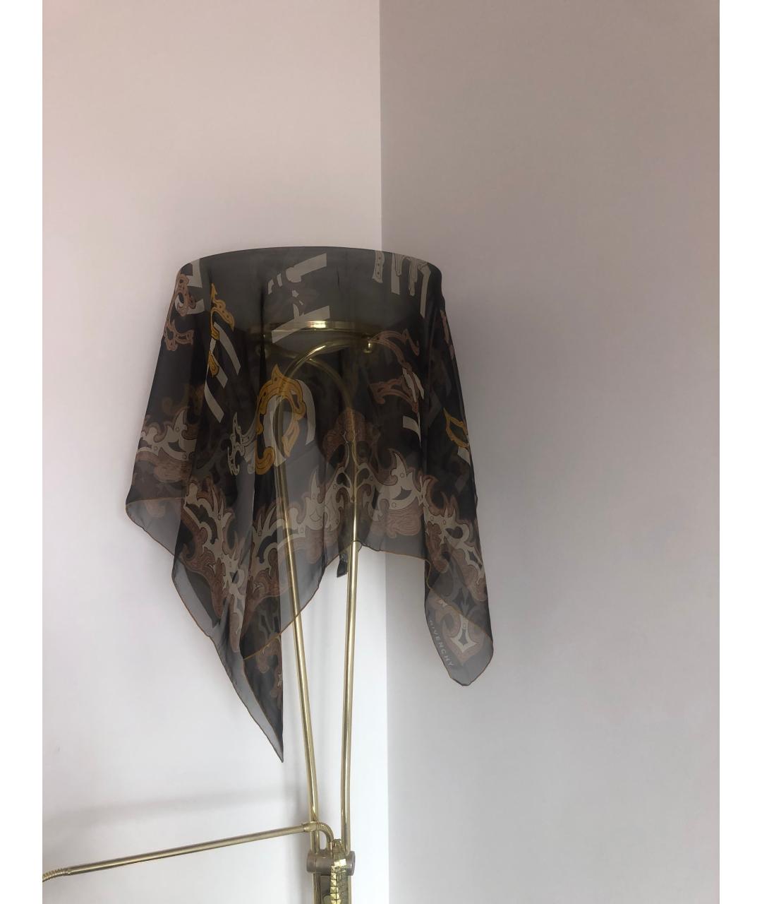 GIVENCHY Черный шелковый платок, фото 7