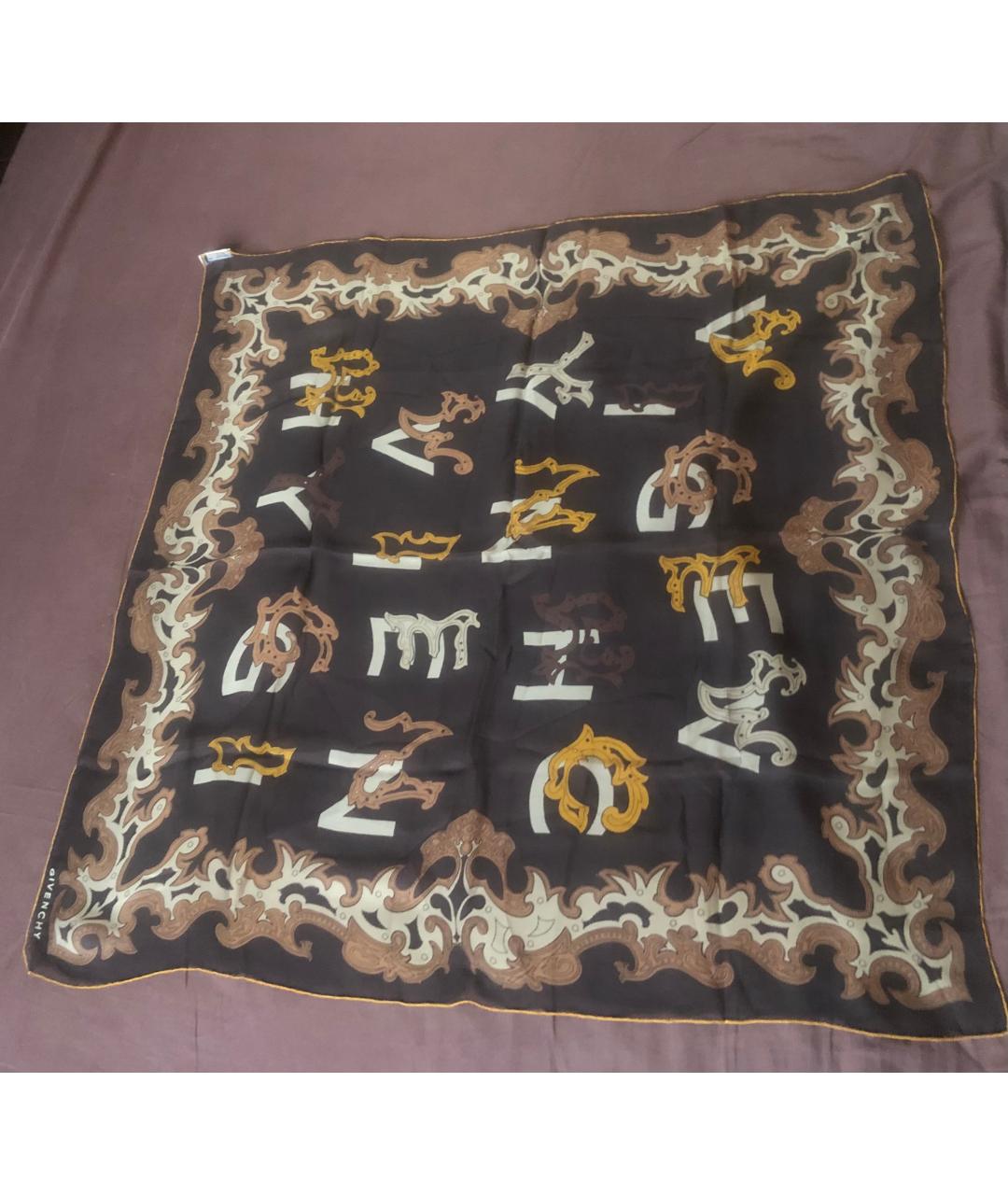 GIVENCHY Черный шелковый платок, фото 9