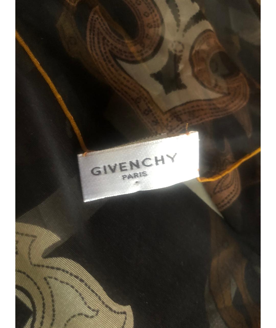 GIVENCHY Черный шелковый платок, фото 8