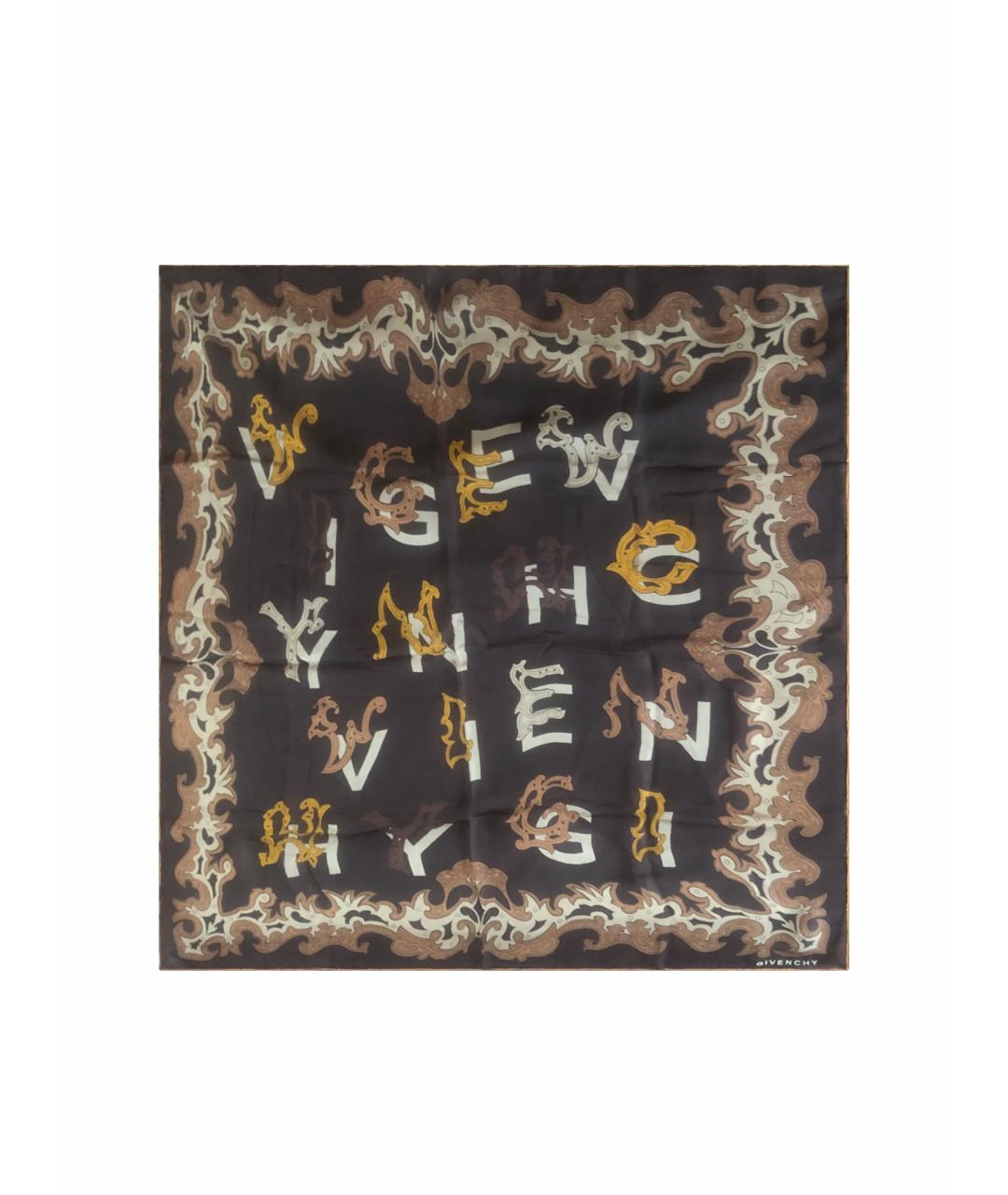 GIVENCHY Черный шелковый платок, фото 1