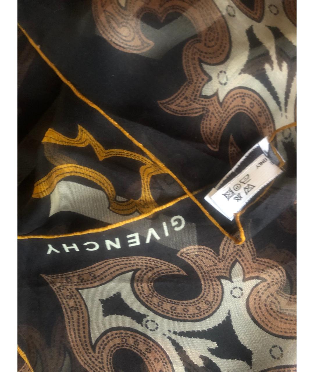 GIVENCHY Черный шелковый платок, фото 3