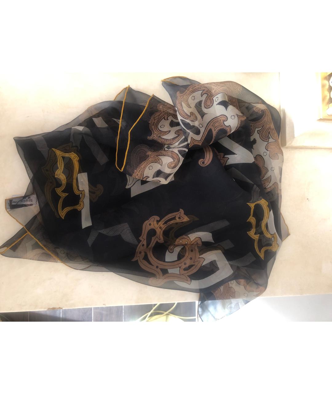 GIVENCHY Черный шелковый платок, фото 6