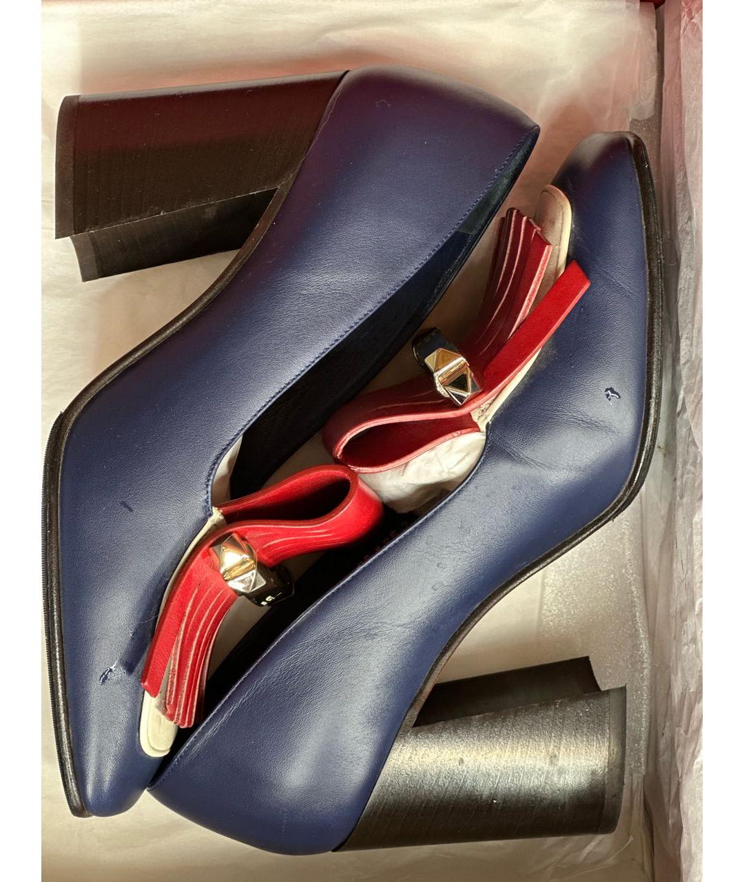 VALENTINO Синие кожаные туфли, фото 7