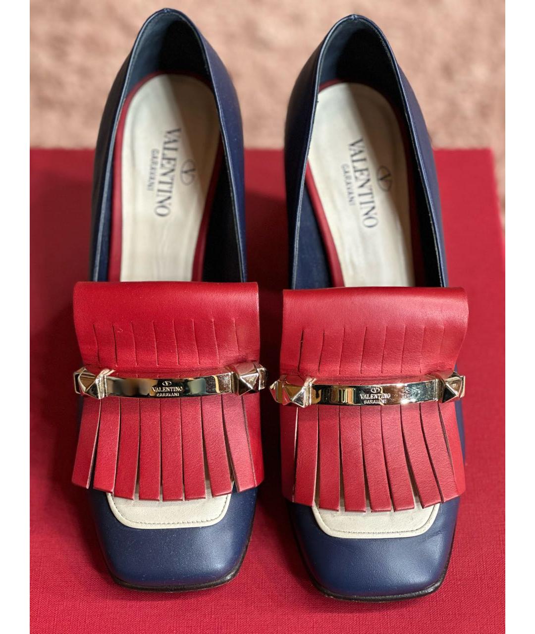 VALENTINO Синие кожаные туфли, фото 2