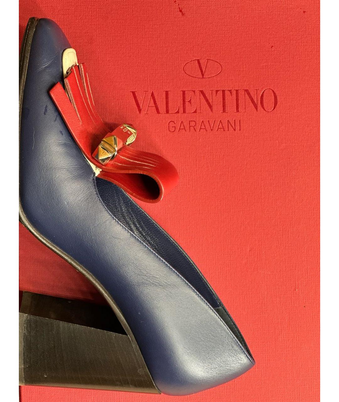VALENTINO Синие кожаные туфли, фото 6