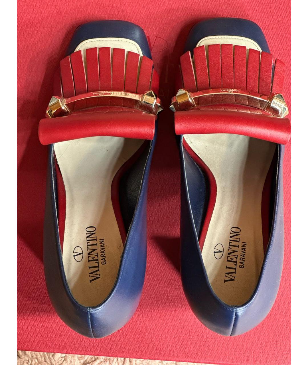 VALENTINO Синие кожаные туфли, фото 3