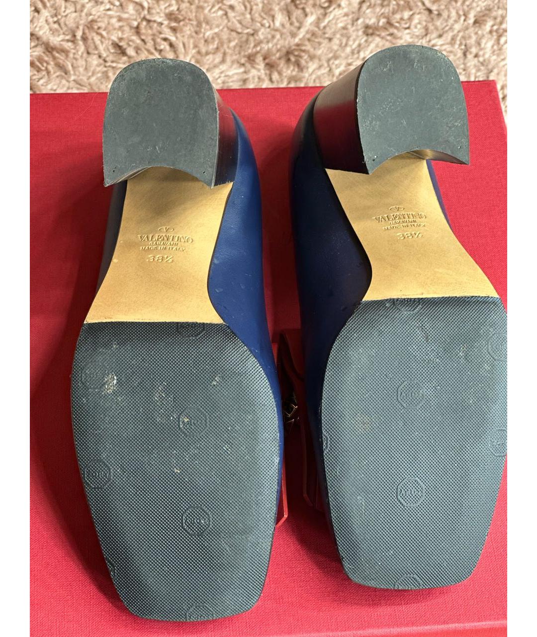 VALENTINO Синие кожаные туфли, фото 5