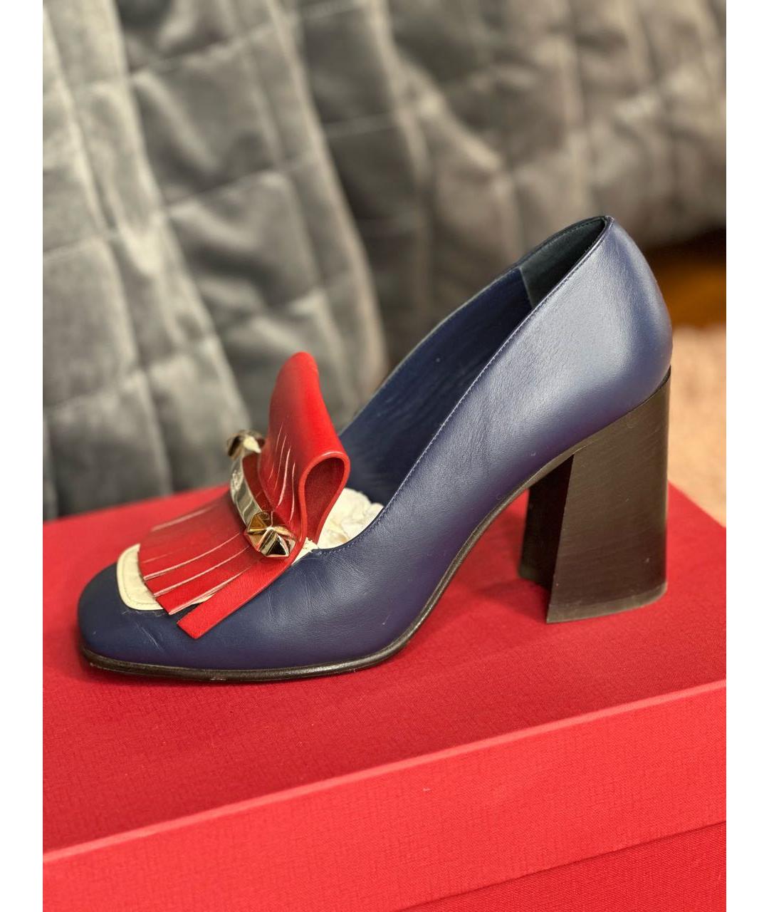 VALENTINO Синие кожаные туфли, фото 8