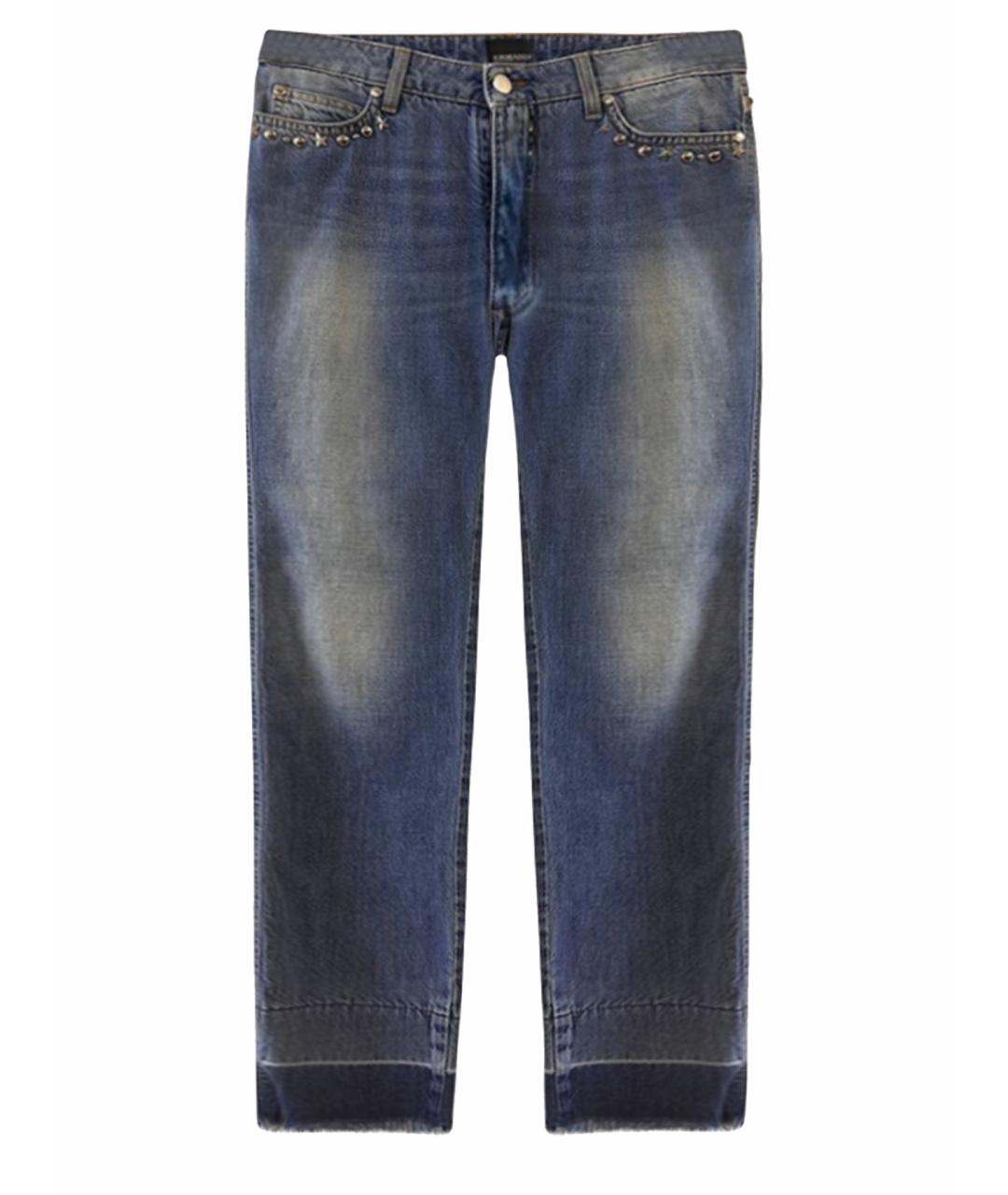 ERMANNO SCERVINO Голубые хлопковые прямые джинсы, фото 1