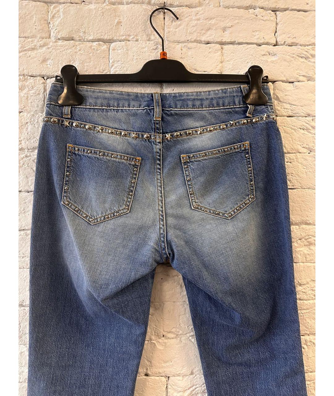 ERMANNO SCERVINO Голубые хлопковые прямые джинсы, фото 6