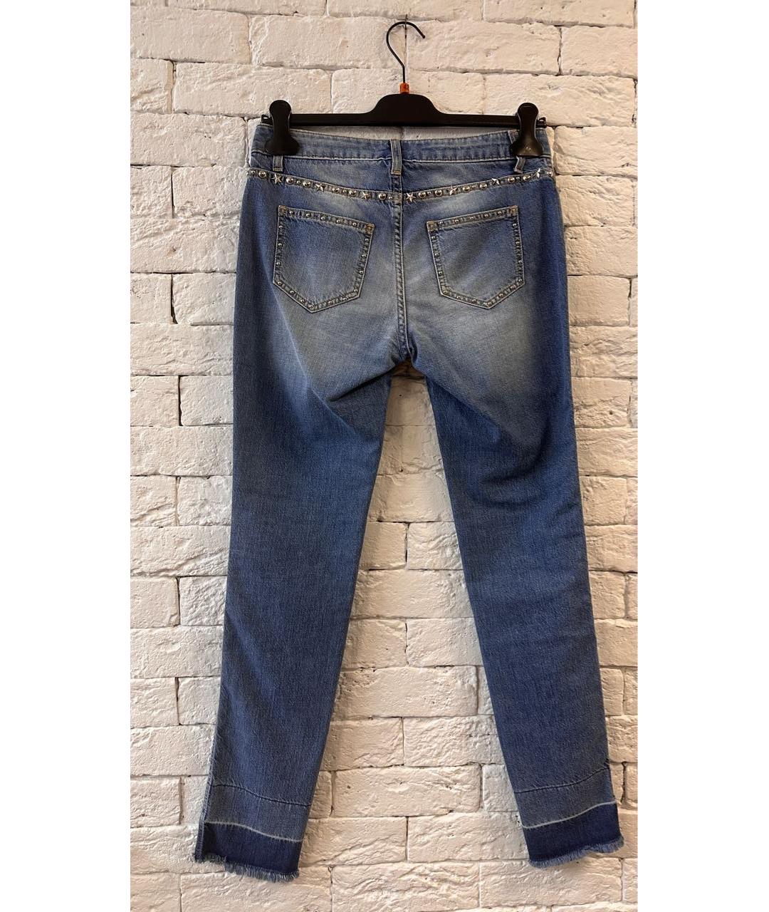 ERMANNO SCERVINO Голубые хлопковые прямые джинсы, фото 2
