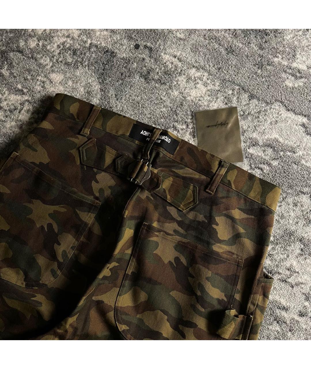 YOHJI YAMAMOTO Хаки хлопковые повседневные брюки, фото 3
