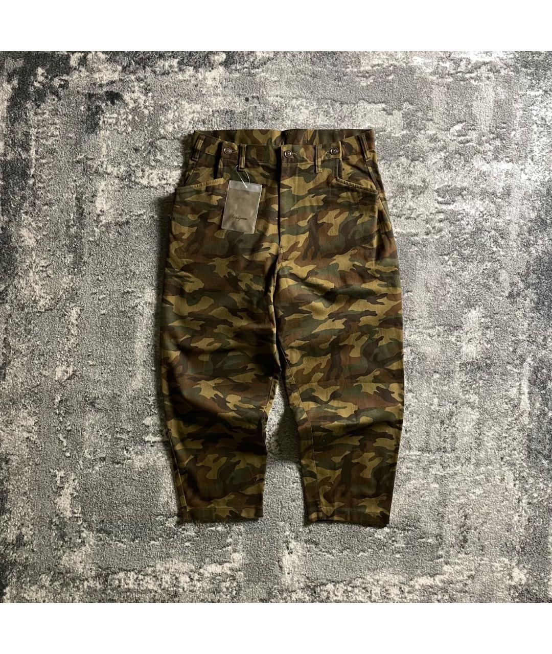 YOHJI YAMAMOTO Хаки хлопковые повседневные брюки, фото 2