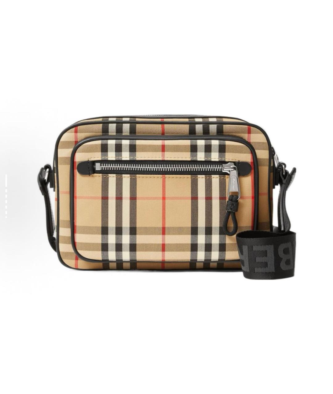 BURBERRY Бежевая кожаная сумка на плечо, фото 5