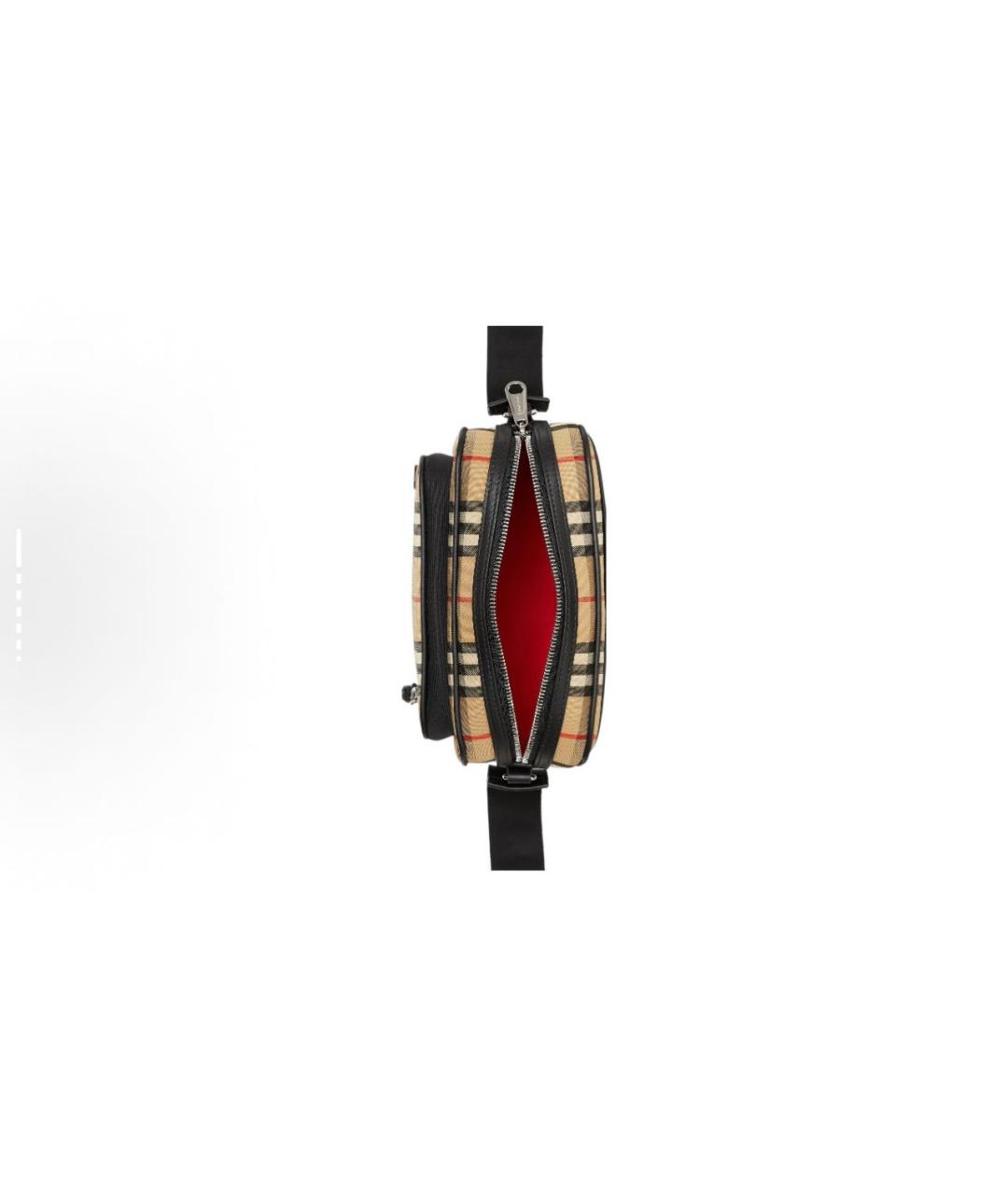 BURBERRY Бежевая кожаная сумка на плечо, фото 4
