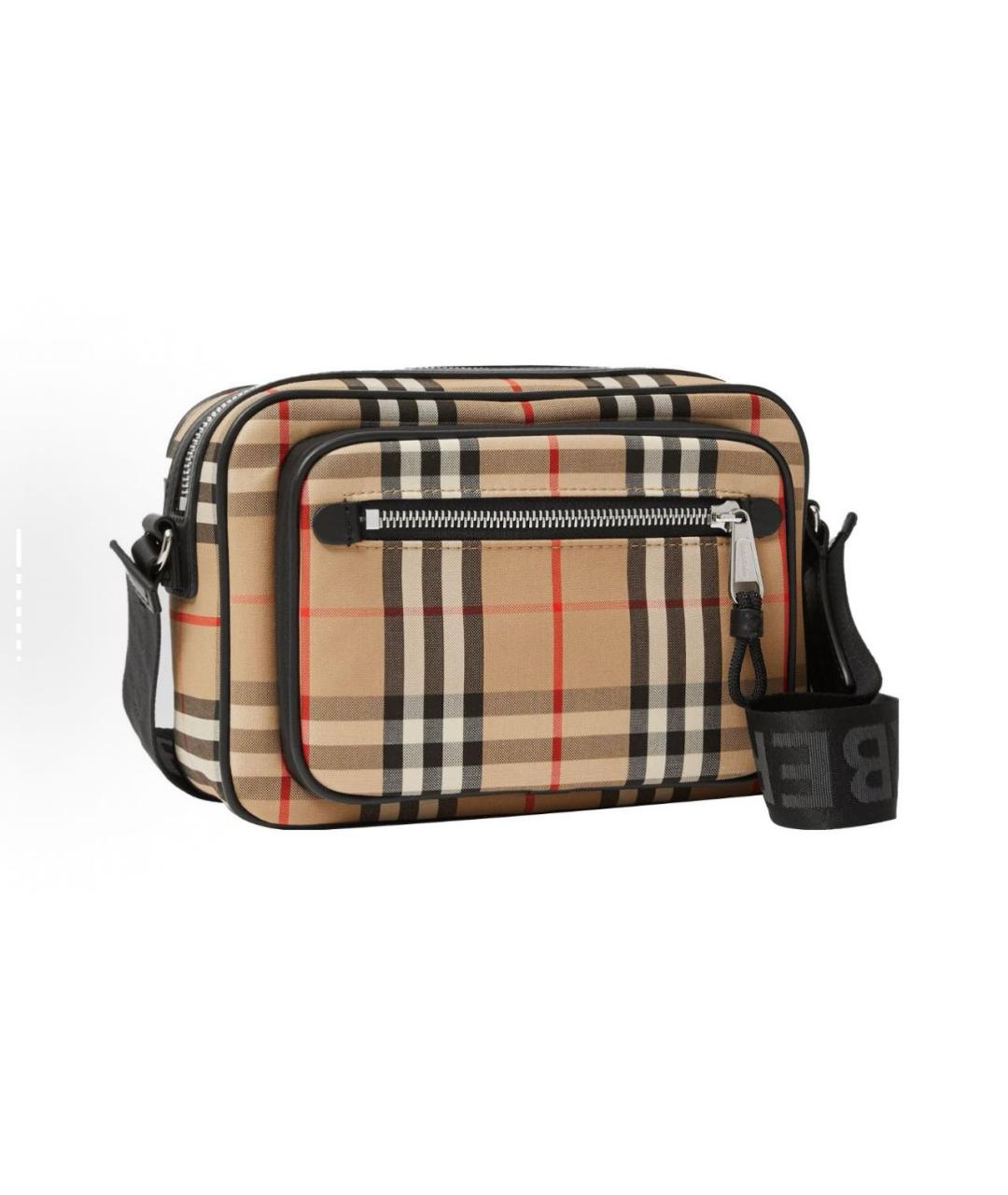 BURBERRY Бежевая кожаная сумка на плечо, фото 3