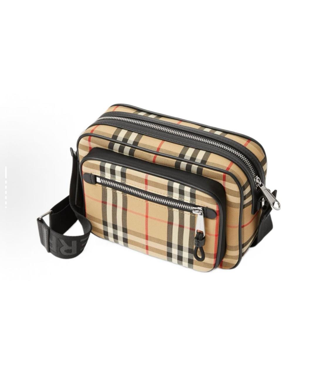 BURBERRY Бежевая кожаная сумка на плечо, фото 2