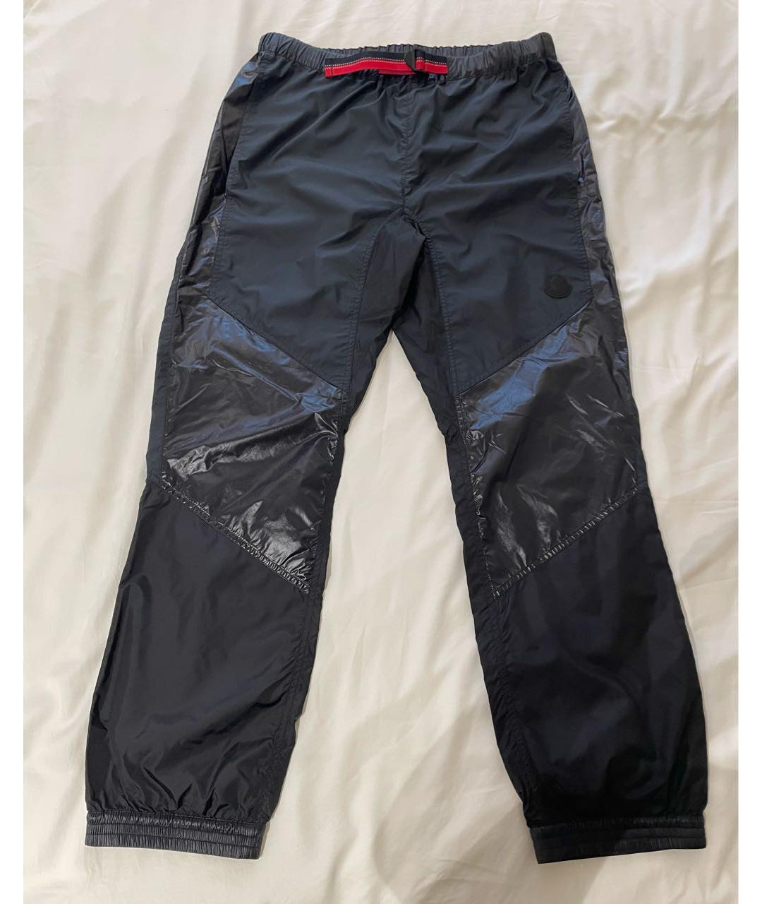 MONCLER Черные полиэстеровые повседневные брюки, фото 4