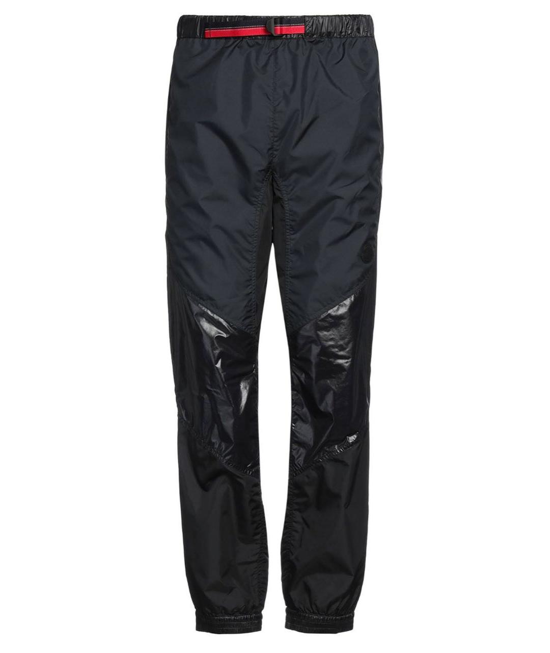 MONCLER Черные полиэстеровые повседневные брюки, фото 1