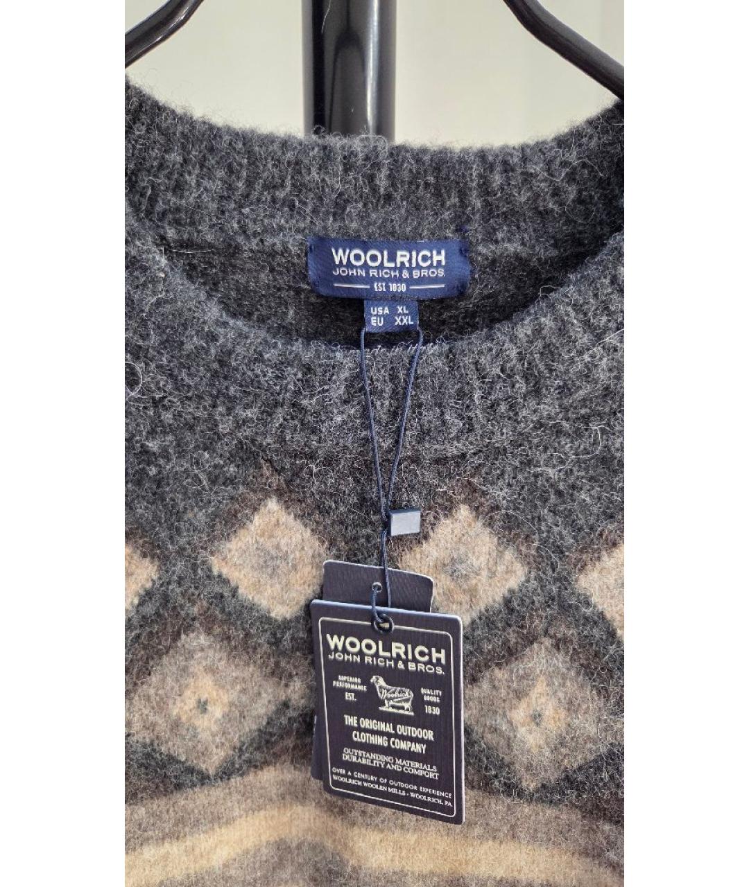 WOOLRICH Антрацитовый шерстяной джемпер / свитер, фото 5