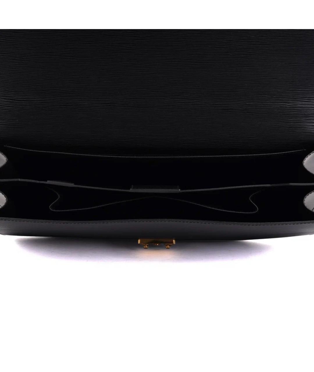 LOUIS VUITTON Черный кожаный портфель, фото 6