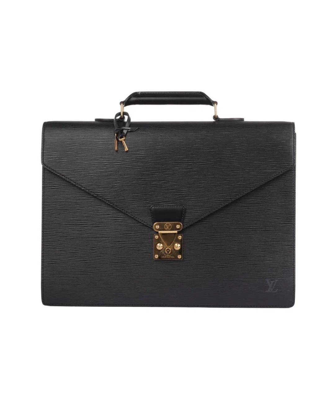 LOUIS VUITTON Черный кожаный портфель, фото 1
