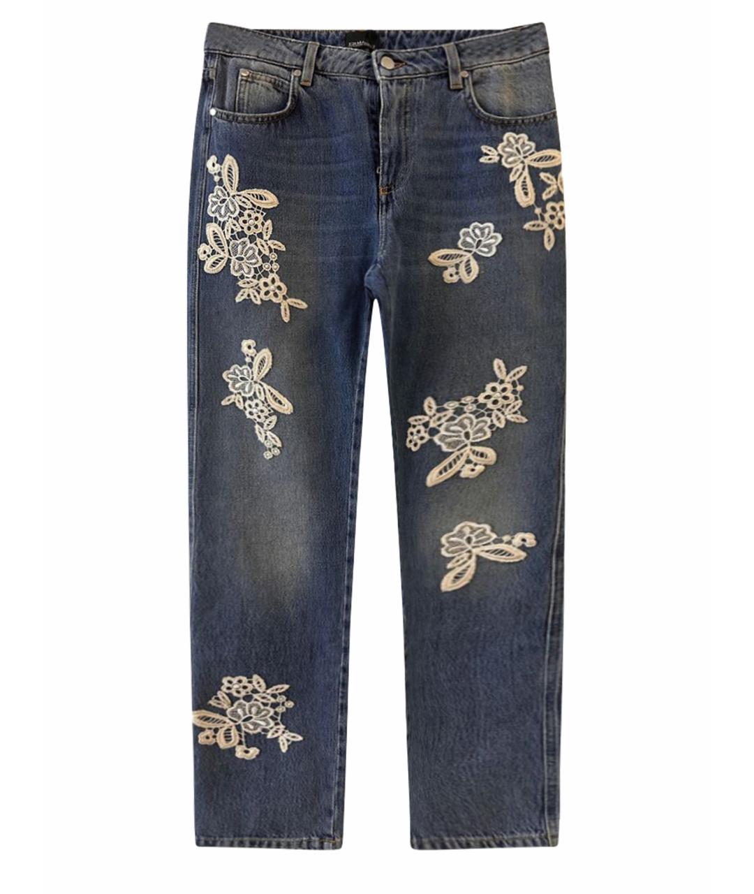 ERMANNO SCERVINO Голубые хлопковые прямые джинсы, фото 1