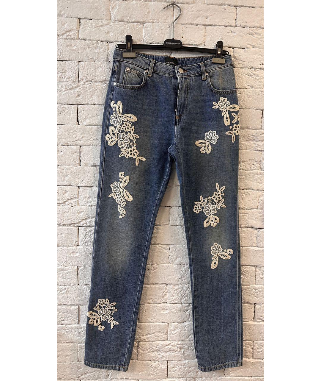 ERMANNO SCERVINO Голубые хлопковые прямые джинсы, фото 9