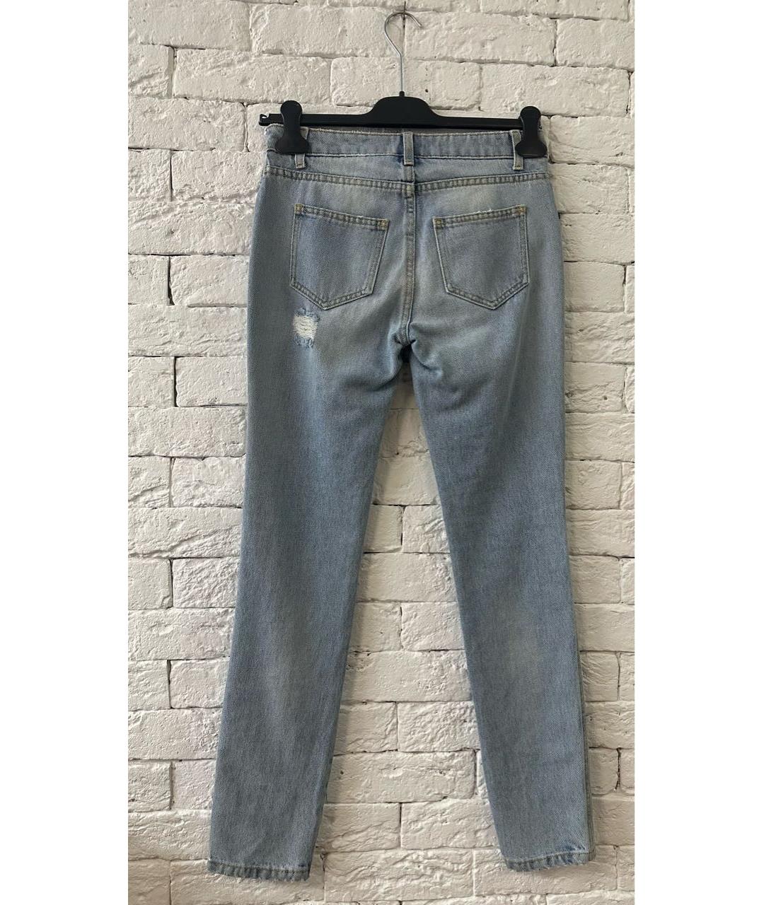 ERMANNO SCERVINO Голубые хлопковые прямые джинсы, фото 2