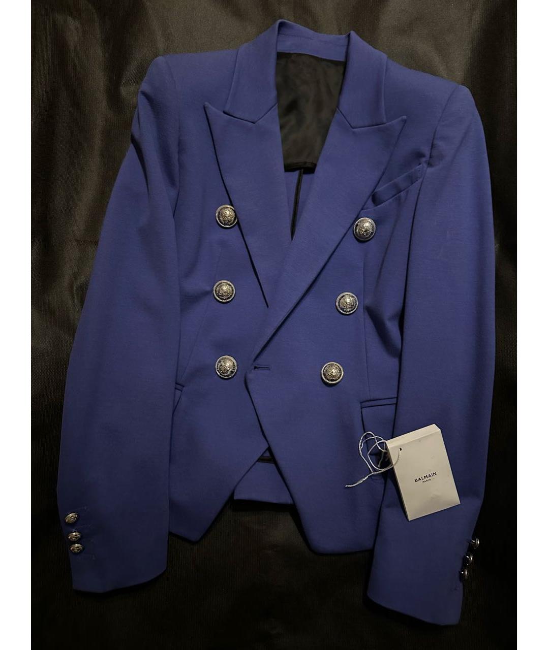 BALMAIN Фиолетовый хлопковый жакет/пиджак, фото 3