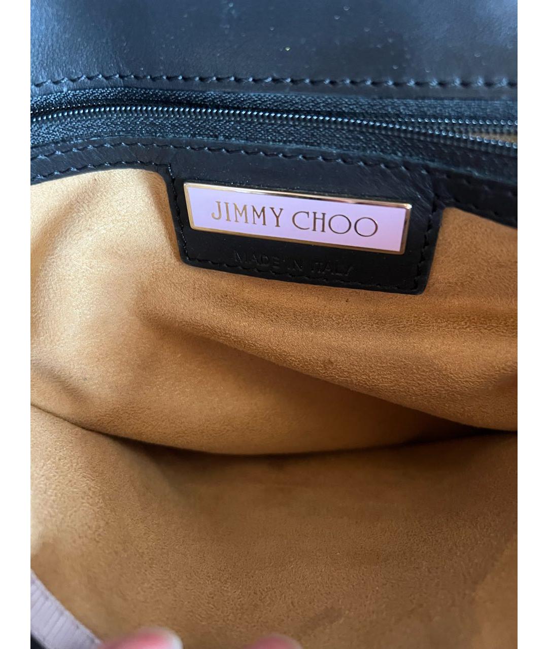 JIMMY CHOO Черная кожаная сумка через плечо, фото 3