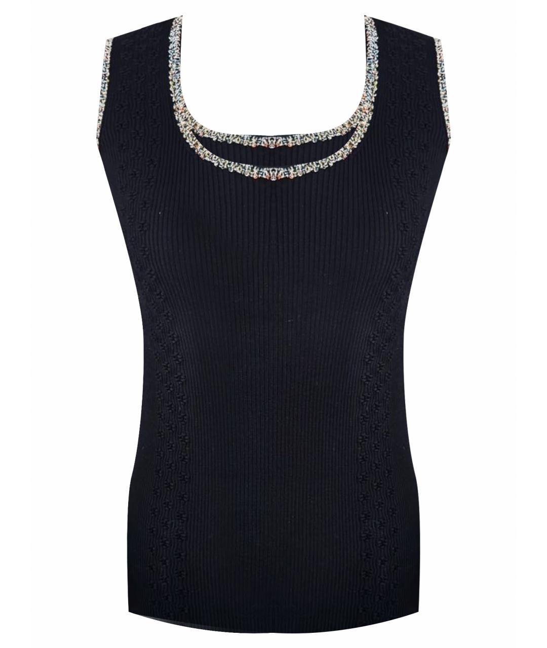 CHANEL Черная хлопковая майка, фото 1