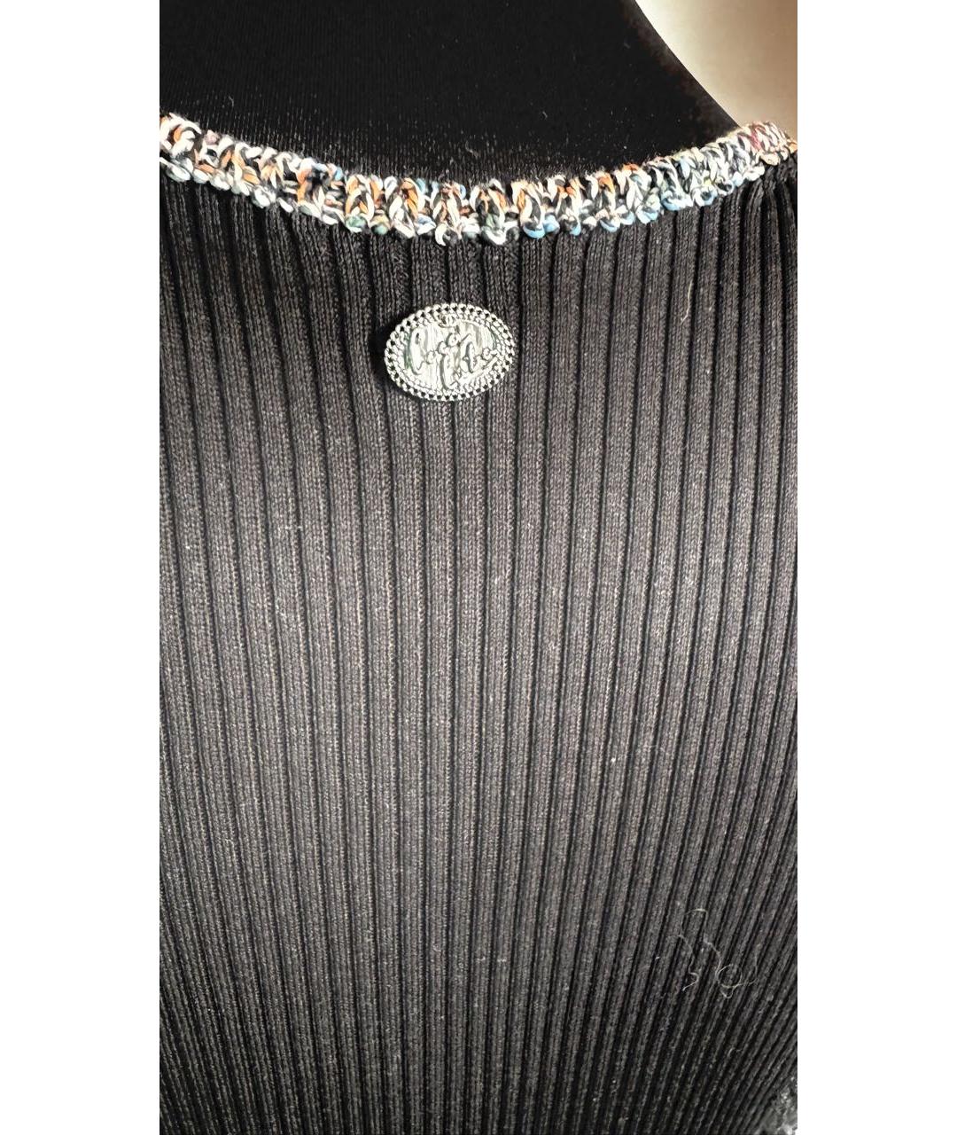 CHANEL Черная хлопковая майка, фото 3