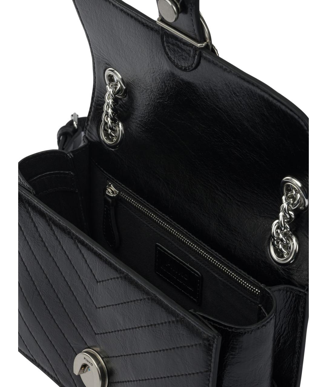 PINKO Черная кожаная сумка через плечо, фото 4