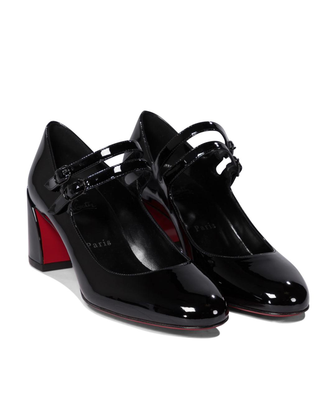 CHRISTIAN LOUBOUTIN Черные кожаные туфли, фото 2