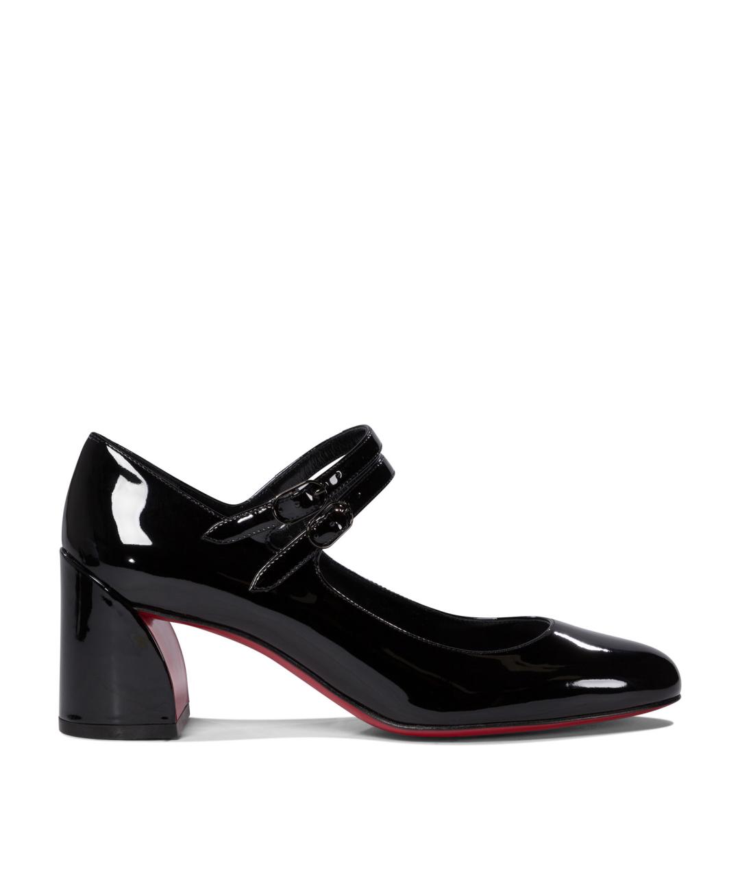 CHRISTIAN LOUBOUTIN Черные кожаные туфли, фото 1