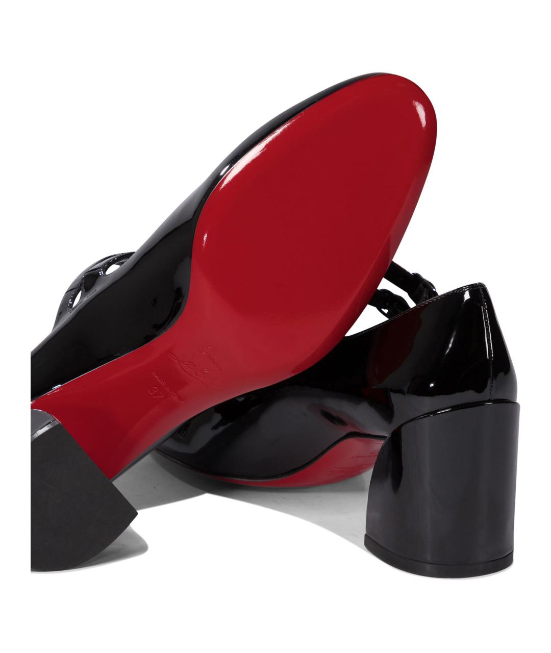 CHRISTIAN LOUBOUTIN Черные кожаные туфли, фото 5