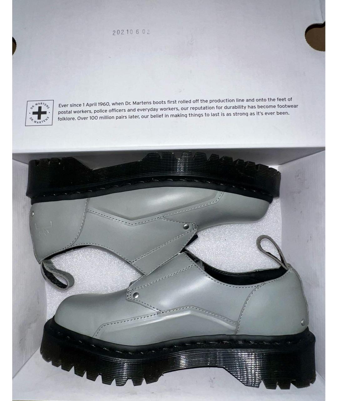 DR. MARTENS Серые кожаные ботинки, фото 7