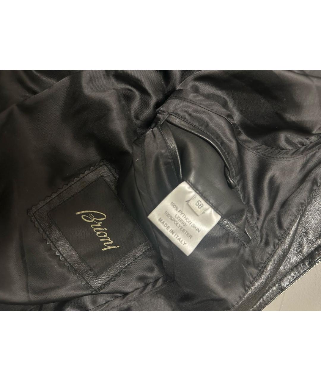 BRIONI Черная куртка из экзотической кожи, фото 5