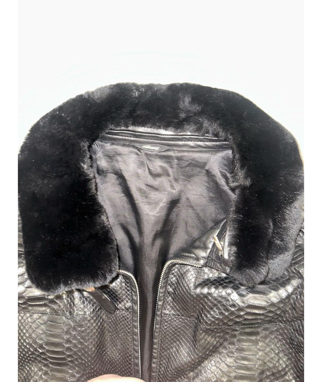 BRIONI Черная куртка из экзотической кожи, фото 3