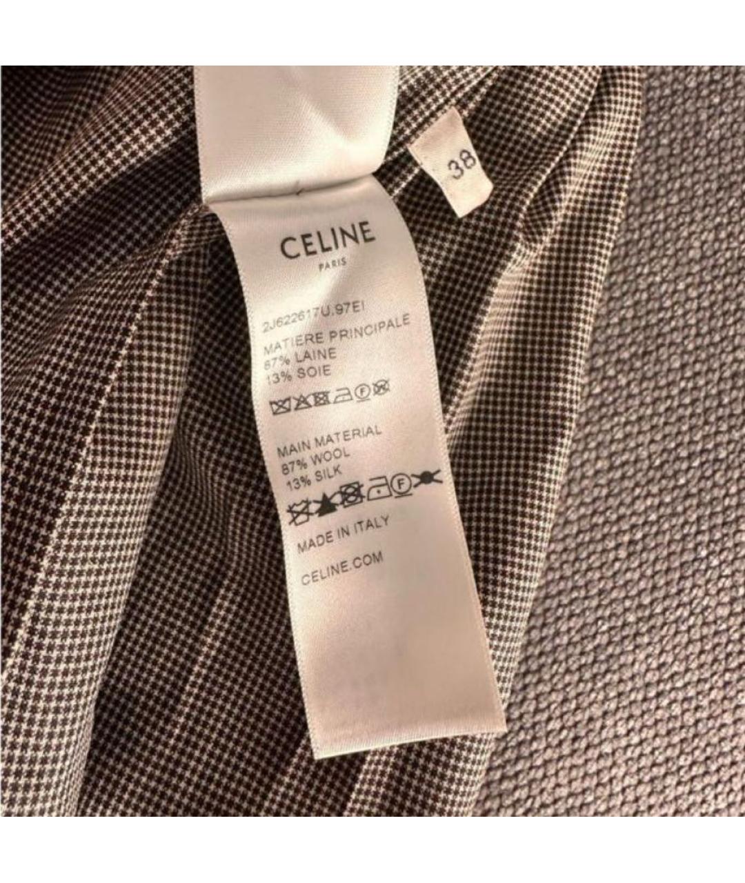 CELINE Серая шерстяная юбка мини, фото 4