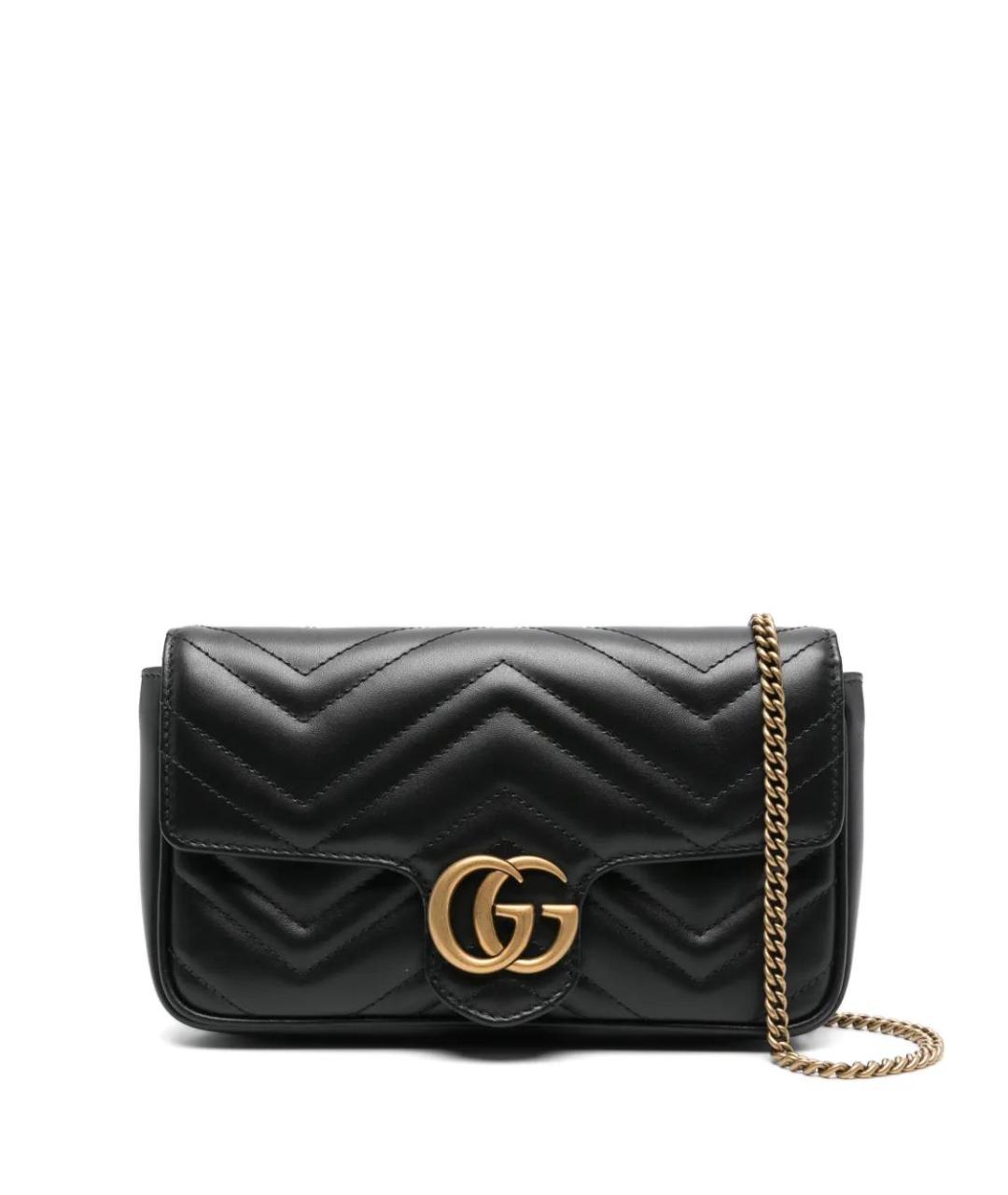 GUCCI Черная кожаная сумка через плечо, фото 2