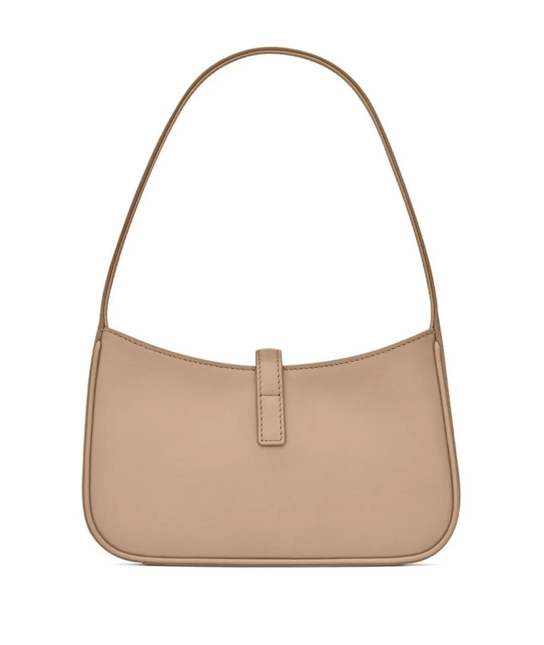 SAINT LAURENT Бежевая кожаная сумка через плечо, фото 4